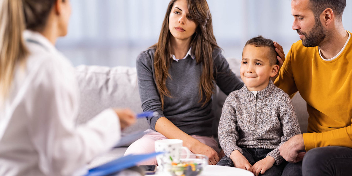 Doctor talking to Family